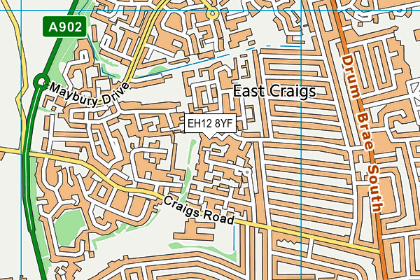 EH12 8YF map - OS VectorMap District (Ordnance Survey)