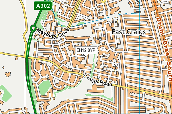EH12 8YP map - OS VectorMap District (Ordnance Survey)