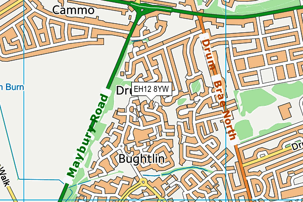 EH12 8YW map - OS VectorMap District (Ordnance Survey)