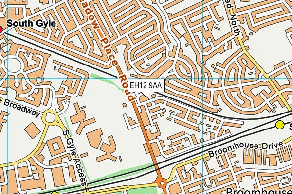 EH12 9AA map - OS VectorMap District (Ordnance Survey)