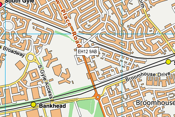 EH12 9AB map - OS VectorMap District (Ordnance Survey)