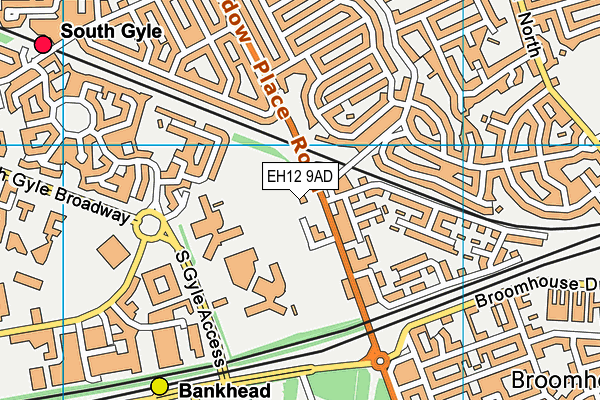 EH12 9AD map - OS VectorMap District (Ordnance Survey)