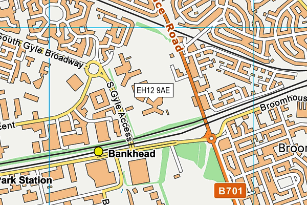 EH12 9AE map - OS VectorMap District (Ordnance Survey)