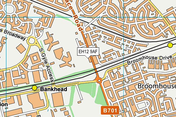 EH12 9AF map - OS VectorMap District (Ordnance Survey)