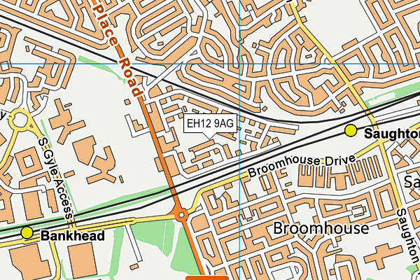 EH12 9AG map - OS VectorMap District (Ordnance Survey)