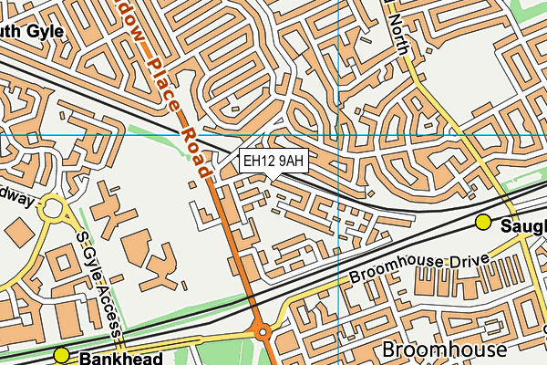 EH12 9AH map - OS VectorMap District (Ordnance Survey)