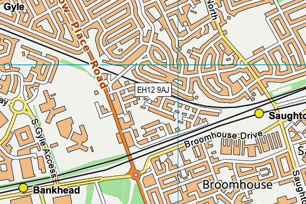 EH12 9AJ map - OS VectorMap District (Ordnance Survey)