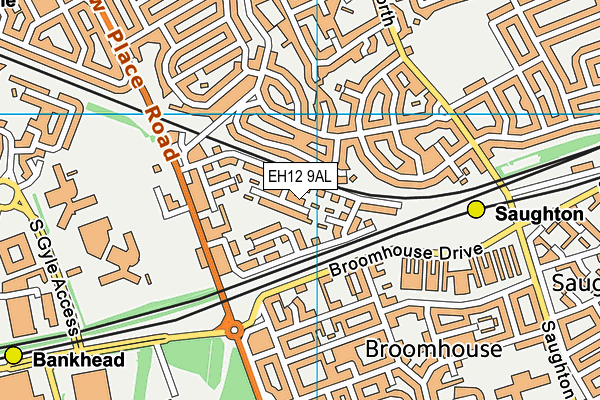 EH12 9AL map - OS VectorMap District (Ordnance Survey)