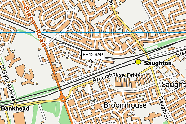 EH12 9AP map - OS VectorMap District (Ordnance Survey)