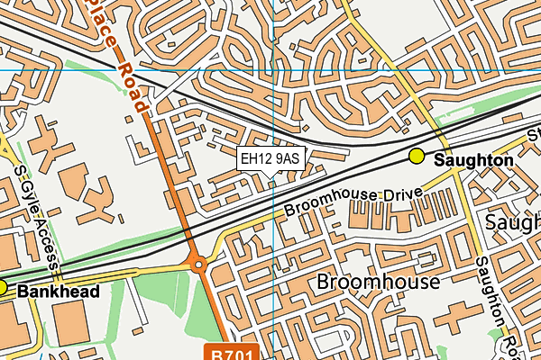 EH12 9AS map - OS VectorMap District (Ordnance Survey)