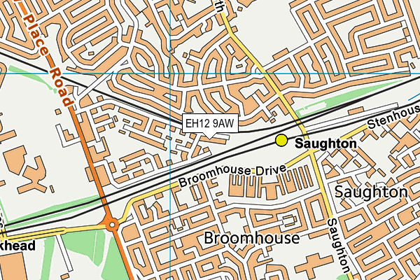 EH12 9AW map - OS VectorMap District (Ordnance Survey)