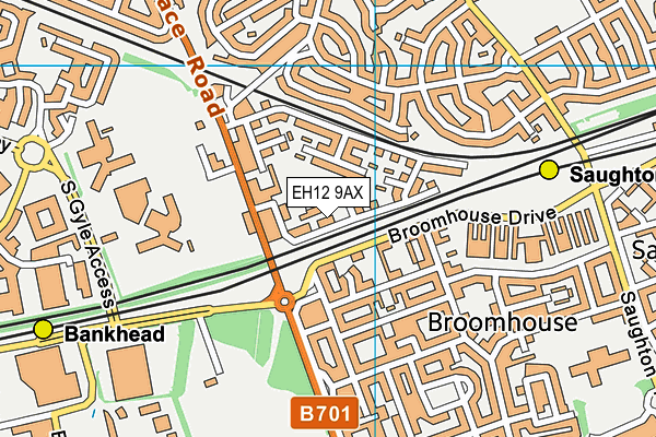 EH12 9AX map - OS VectorMap District (Ordnance Survey)