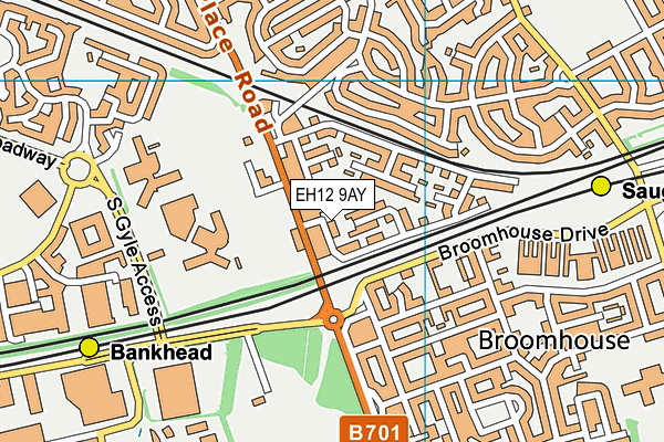 EH12 9AY map - OS VectorMap District (Ordnance Survey)