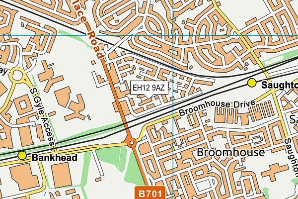 EH12 9AZ map - OS VectorMap District (Ordnance Survey)