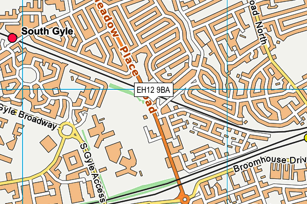 EH12 9BA map - OS VectorMap District (Ordnance Survey)