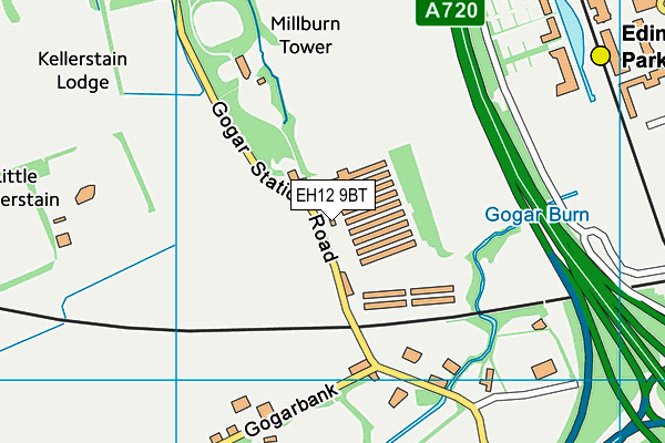 EH12 9BT map - OS VectorMap District (Ordnance Survey)