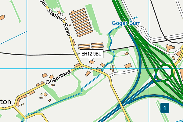 EH12 9BU map - OS VectorMap District (Ordnance Survey)