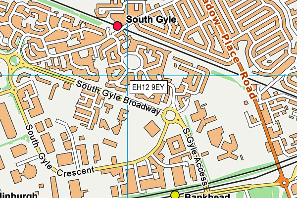 EH12 9EY map - OS VectorMap District (Ordnance Survey)