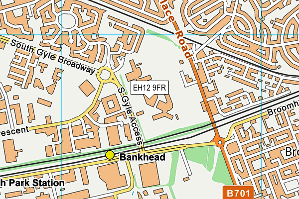 EH12 9FR map - OS VectorMap District (Ordnance Survey)