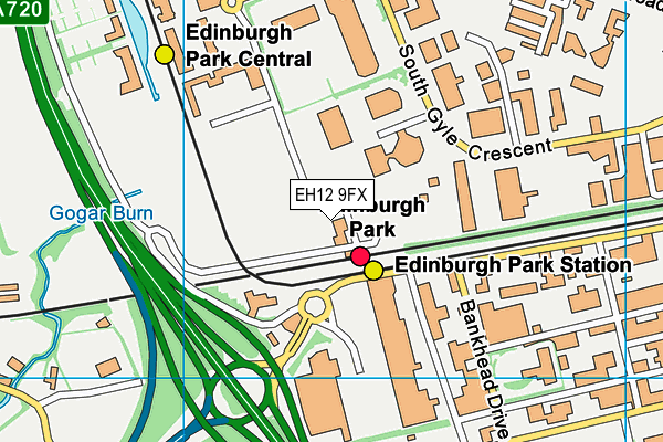 EH12 9FX map - OS VectorMap District (Ordnance Survey)