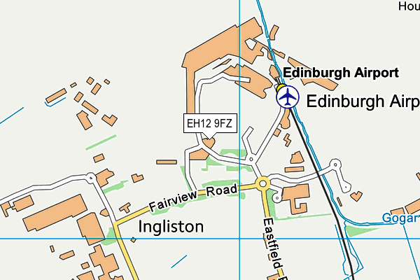 EH12 9FZ map - OS VectorMap District (Ordnance Survey)