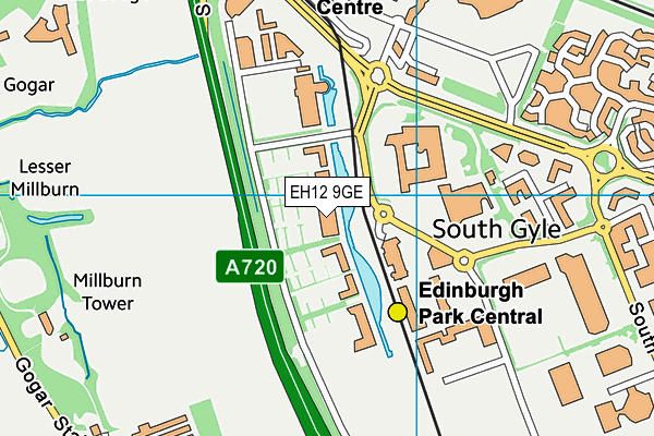 EH12 9GE map - OS VectorMap District (Ordnance Survey)