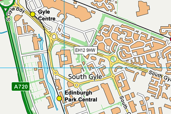 EH12 9HW map - OS VectorMap District (Ordnance Survey)