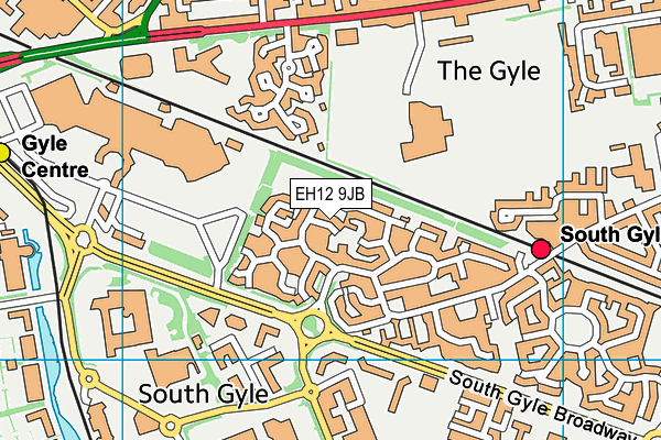 EH12 9JB map - OS VectorMap District (Ordnance Survey)