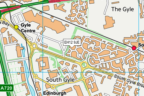 EH12 9JE map - OS VectorMap District (Ordnance Survey)