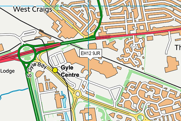 EH12 9JR map - OS VectorMap District (Ordnance Survey)