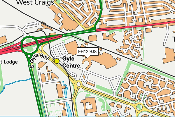 EH12 9JS map - OS VectorMap District (Ordnance Survey)