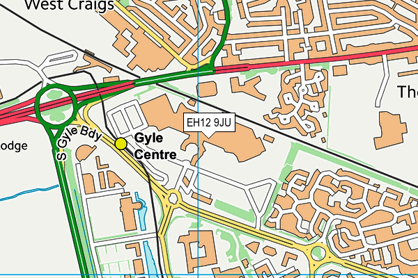 EH12 9JU map - OS VectorMap District (Ordnance Survey)