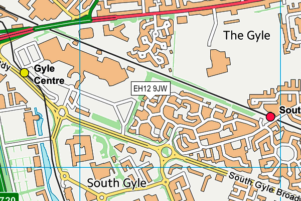 EH12 9JW map - OS VectorMap District (Ordnance Survey)