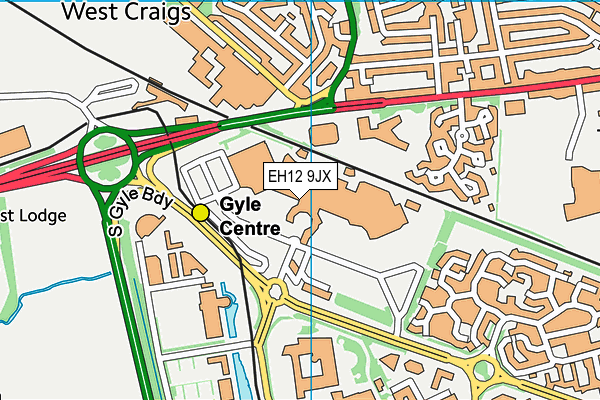 EH12 9JX map - OS VectorMap District (Ordnance Survey)