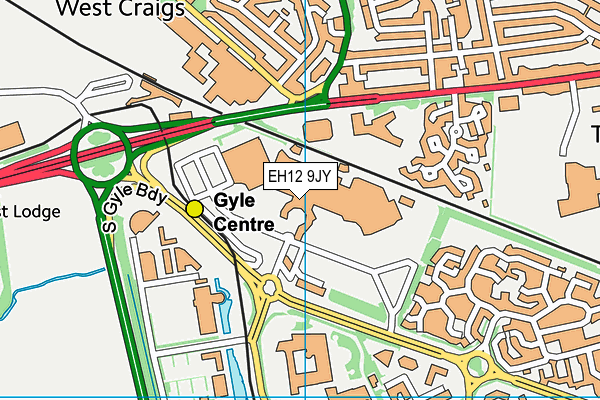 EH12 9JY map - OS VectorMap District (Ordnance Survey)