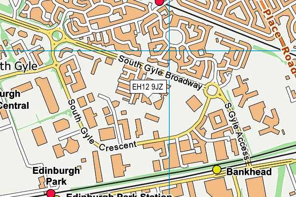 EH12 9JZ map - OS VectorMap District (Ordnance Survey)