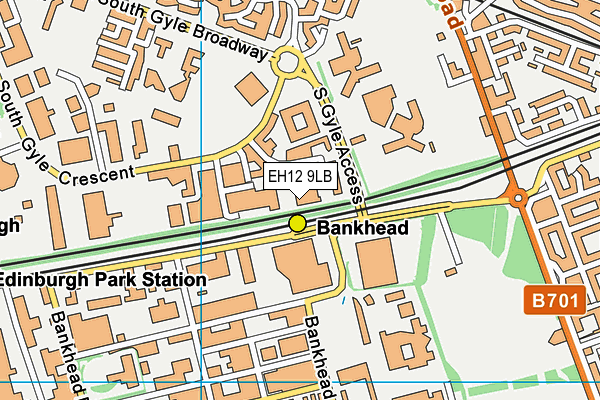 EH12 9LB map - OS VectorMap District (Ordnance Survey)