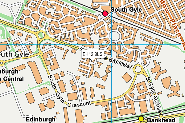 EH12 9LS map - OS VectorMap District (Ordnance Survey)