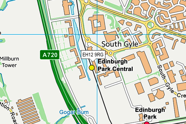 EH12 9RG map - OS VectorMap District (Ordnance Survey)