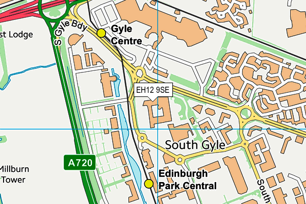 EH12 9SE map - OS VectorMap District (Ordnance Survey)