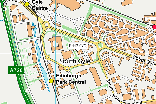 EH12 9YQ map - OS VectorMap District (Ordnance Survey)