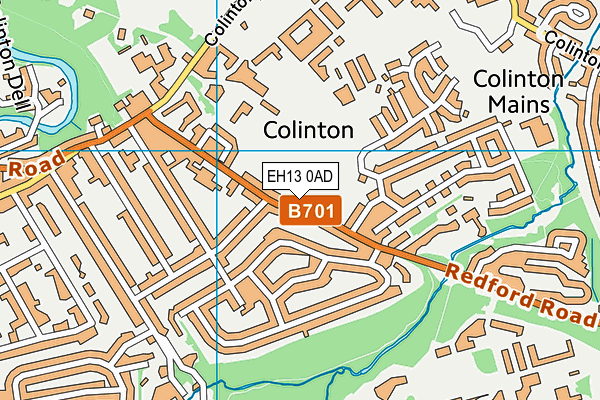 EH13 0AD map - OS VectorMap District (Ordnance Survey)