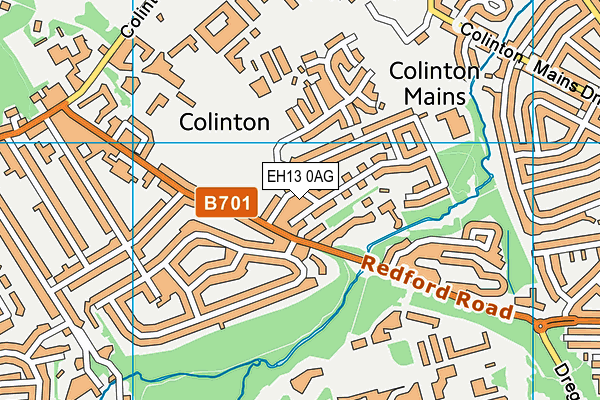 EH13 0AG map - OS VectorMap District (Ordnance Survey)