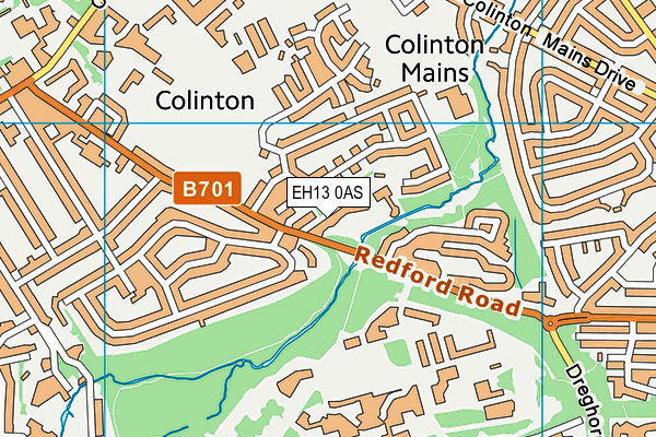 EH13 0AS map - OS VectorMap District (Ordnance Survey)