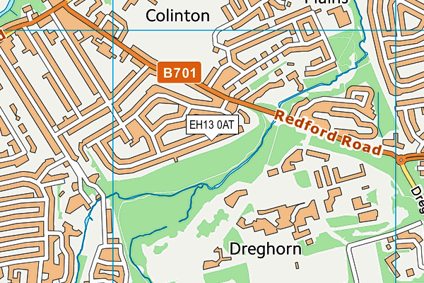 EH13 0AT map - OS VectorMap District (Ordnance Survey)