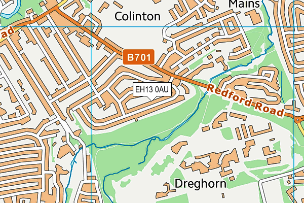 EH13 0AU map - OS VectorMap District (Ordnance Survey)