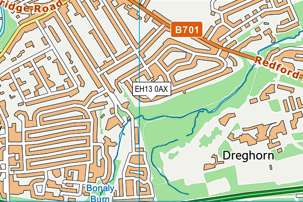 EH13 0AX map - OS VectorMap District (Ordnance Survey)