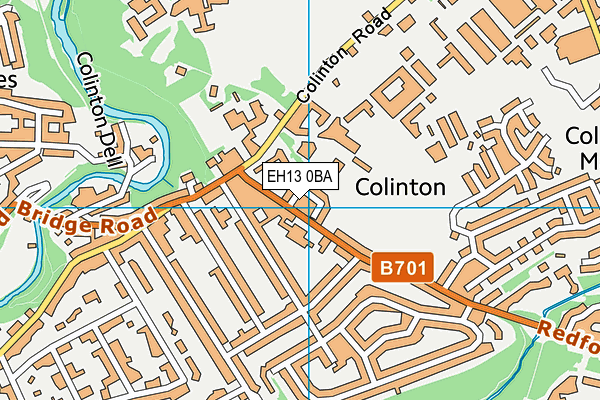 EH13 0BA map - OS VectorMap District (Ordnance Survey)