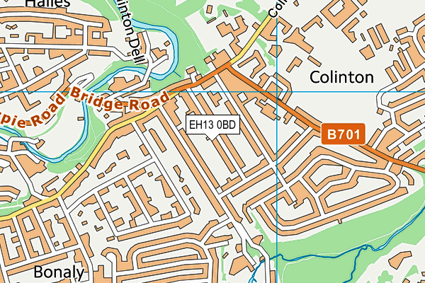 EH13 0BD map - OS VectorMap District (Ordnance Survey)