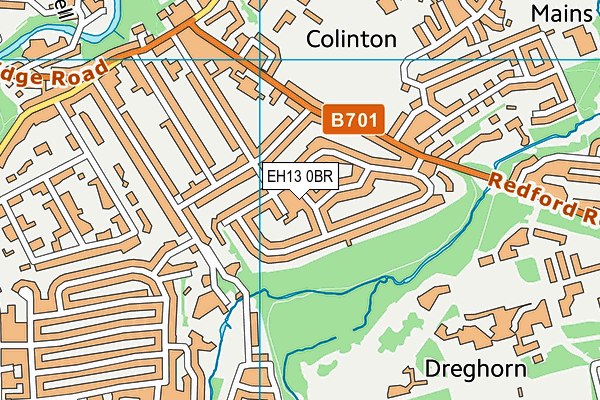 EH13 0BR map - OS VectorMap District (Ordnance Survey)